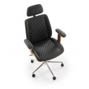 Кресло компьютерное HALMAR TIMBER черный/орех